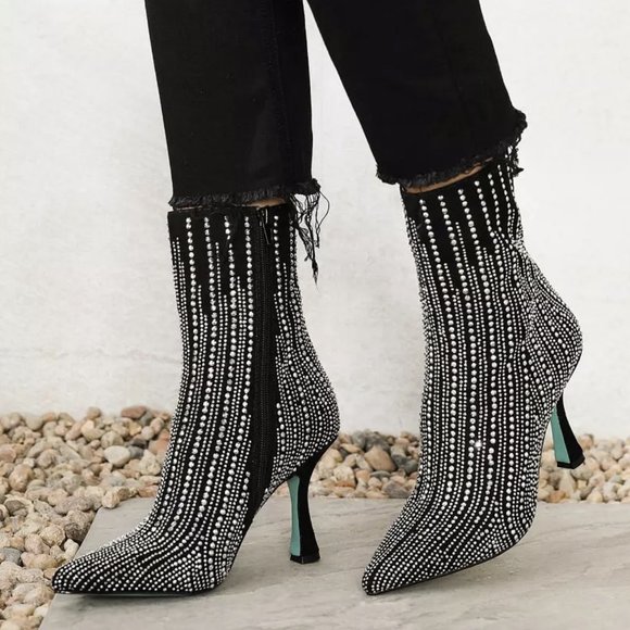 Betsey Johnson Shoes - ❌SOLD❌BETSEY JOHNSTON Juelz Black Rhinestone BLING Boot 7.5